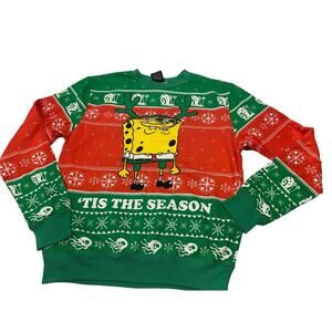 SPONGEBOB SQUAREPANTS TIS THE SEASON HOLIDAY UGLY SMALL SWEATER